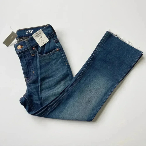 J Crew Petite 9" mid-rise demi-boot crop jean in Lantern wash Size 23P NWT - Picture 6 of 7